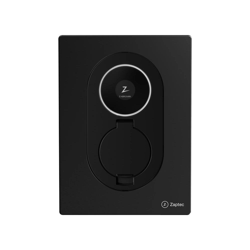 Zaptec Go 2 laadpaal in zwart (Asphalt Black), vooraanzicht